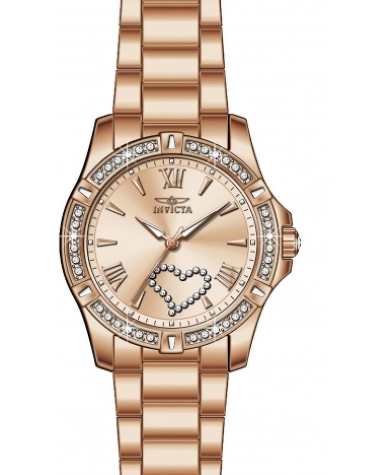 Invicta Women's 49843 Angel Quartz 2 Hand Rose Gold Dial Watch