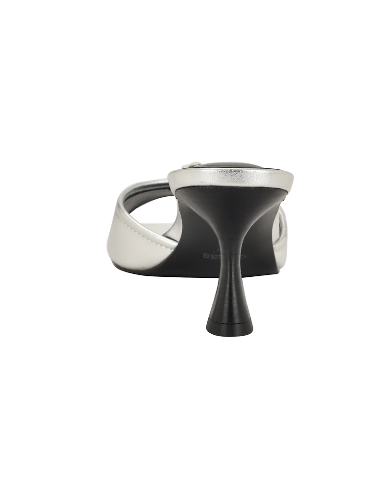 Guess Women's Dista Buckle Kitten Heel Dress Sandals