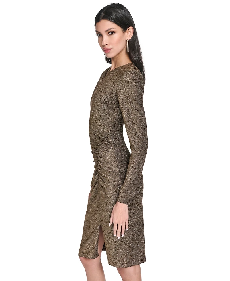 Eliza J Women's Metallic Ruched Sheath Dress