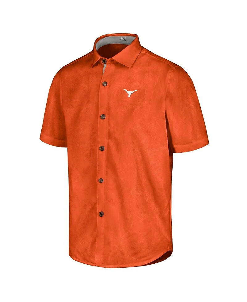 Tommy Bahama Men's Texas Orange Texas Longhorns Sport Coconut Point Palm Vista IslandZone Button-Up Shirt