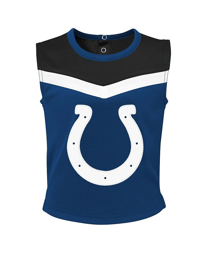 Outerstuff Girls Toddler 2-Piece Royal Indianapolis Colts Spirit Cheer Cheerleader Set with Bloomers