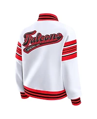 Wear by Erin Andrews Women's White Atlanta Falcons Full-Snap Fleece Sweatshirt Jacket