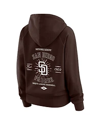 Wear by Erin Andrews Women's Brown San Diego Padres Vintage Full-Zip Raglan Hoodie