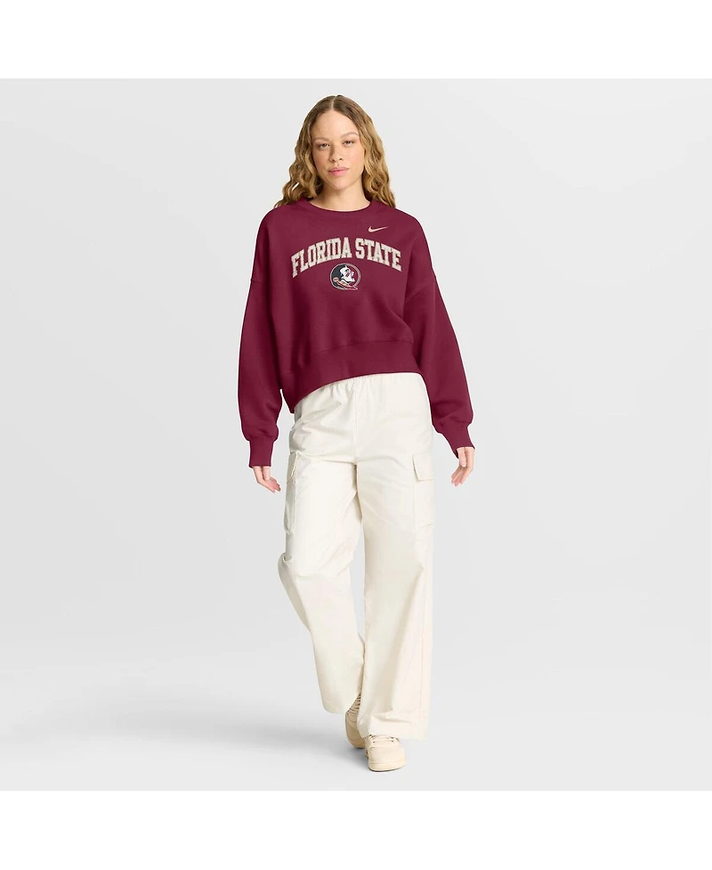 Nike Women's Garnet Florida State Seminoles Oversized Phoenix Arch Pullover Sweatshirt