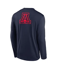 Nike Men's Navy Arizona Wildcats Primetime Campus 2-Hit Legend Dri-fit Long Sleeve T-Shirt