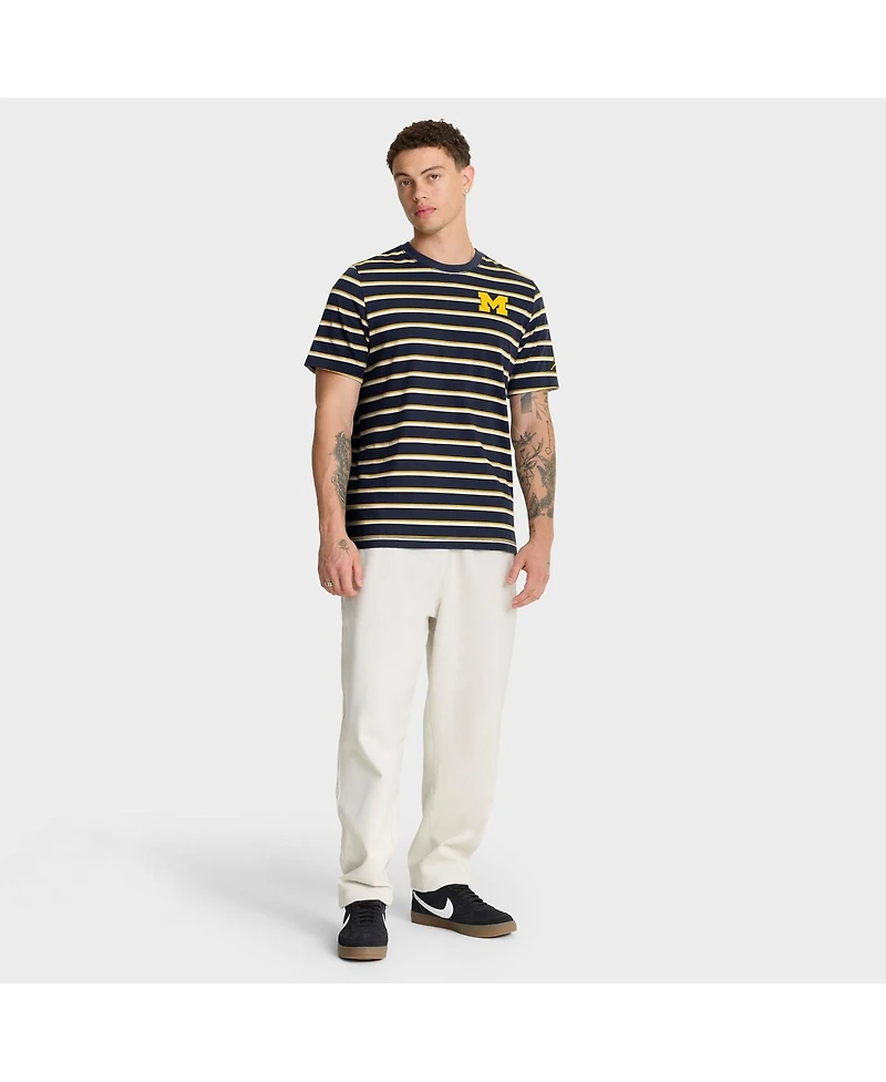 Jordan Men's Navy Michigan Wolverines Athletic Prep Legacy Summit Stripe T-Shirt