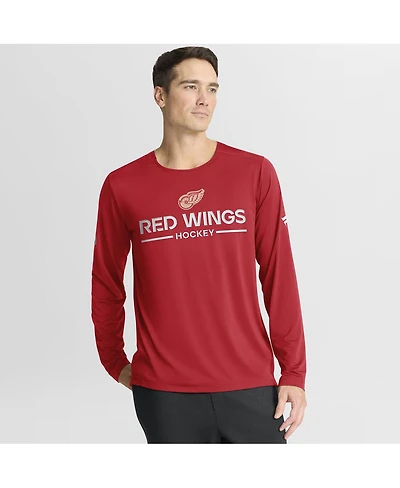 Fanatics Men's Red Detroit Wings Authentic Pro Centennial Rink Tech Long Sleeve T-Shirt