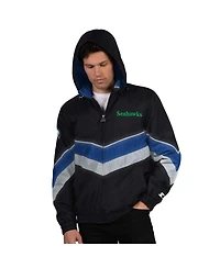 Starter Men's Black/Royal Seattle Seahawks Thursday Night Gridiron Vintage Logo Full-Zip Hoodie