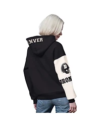 Starter Women's Black/White Denver Broncos 4th Down Full-Zip Hoodie