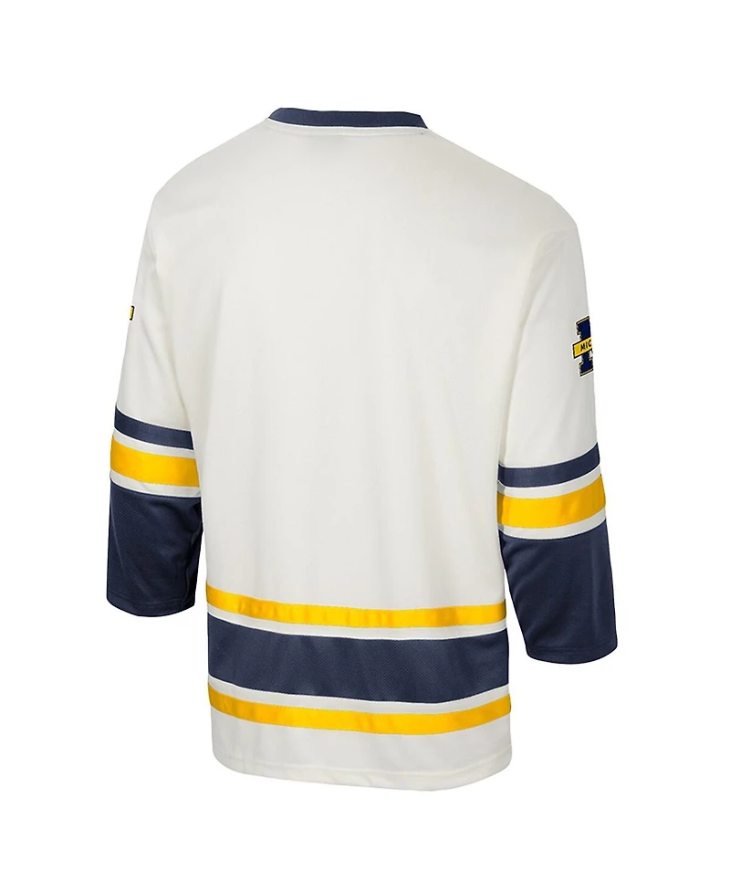 Colosseum Men's Cream Michigan Wolverines Puck Proud Fashion Hockey Jersey