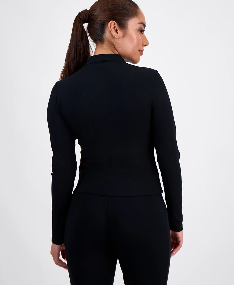 I.n.c. International Concepts Petite Mock-Neck Zip-Front Top, Macy's Exclusive