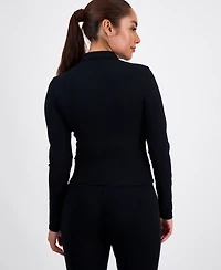 I.n.c. International Concepts Petite Mock-Neck Zip-Front Top, Macy's Exclusive