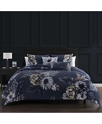 Bebejan Forget Me Not Bedding 100% Cotton Sateen 5 Piece Reversible King Comforter Set