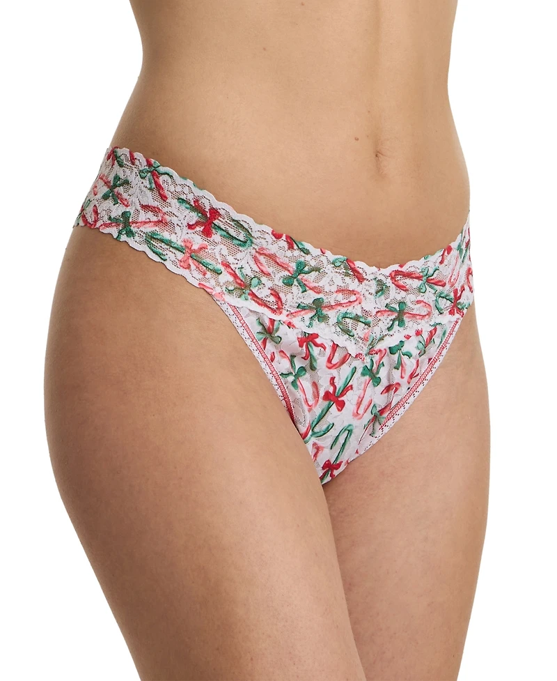 Hanky Panky Women's Printed Signature Lace Original Rise Thong Underwear