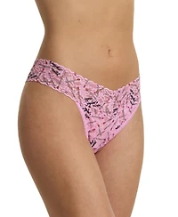 Hanky Panky Women's Printed Signature Lace Original Rise Thong Underwear