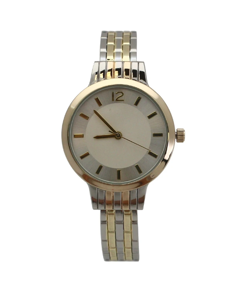 Olivia Pratt Twotone Textured Bangle Watch