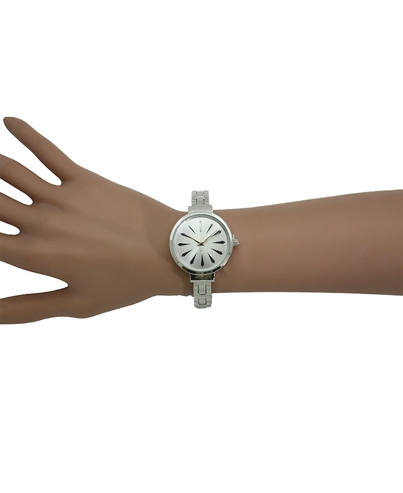 Silver Petite Artistic Bangle Watch