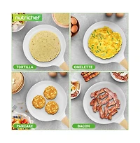 NutriChef 17.3” Non-Stick Crepe Pan with Wooden Spreader (NCMKCP0024WT)