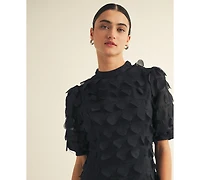 Arose Studio, Inc Women's Crew Neck Puff Sleeve Mini Dress