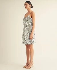 Arose Studio, Inc Women's Sweetheart Neck Dainty Sequin Slip Mini Dress