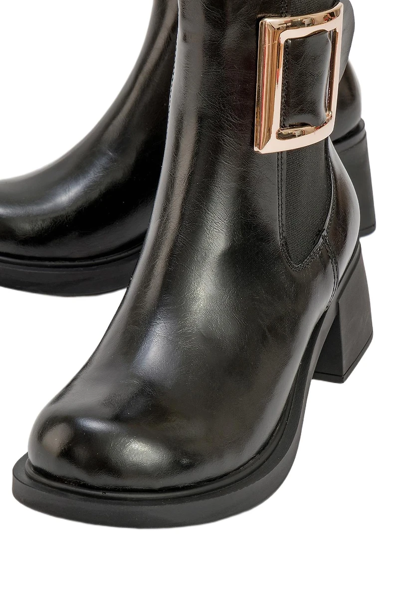 Prologue Shoes Moriah Buckle Block Heel Boot (Women)