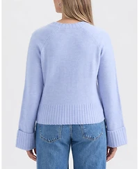 Ellen Tracy Women's Embellished Raglan Sleeve Sweater