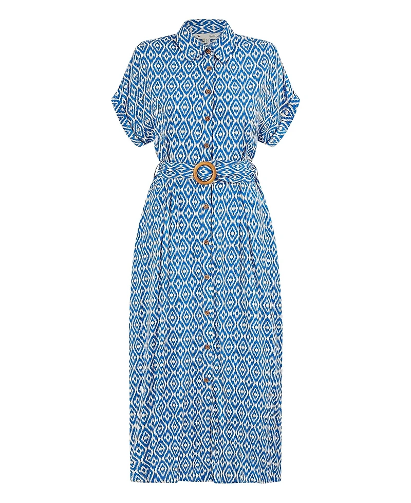 Yumi Women's Belted Midi Shirt Dress