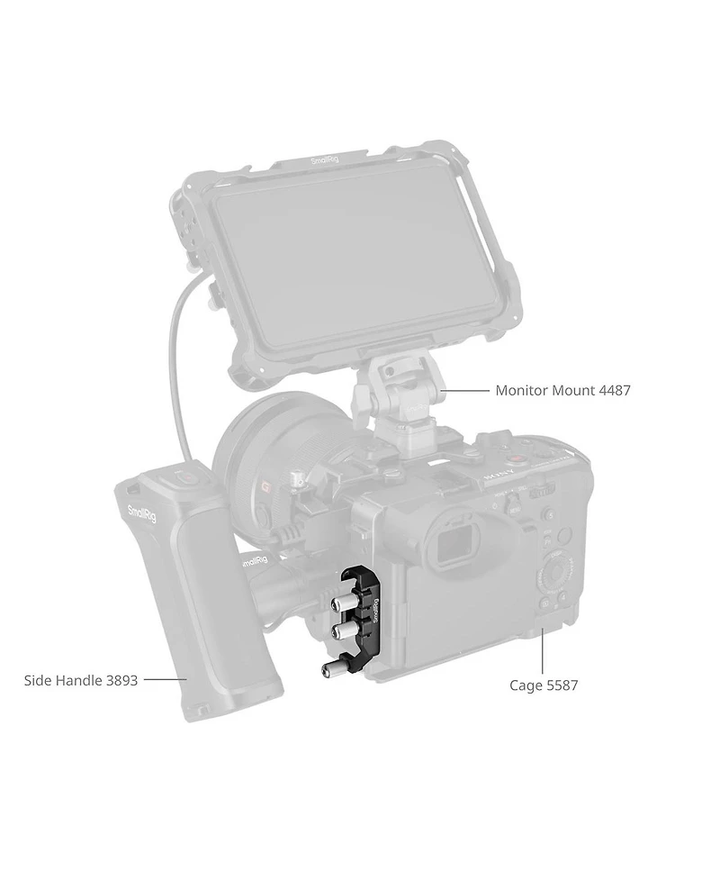 SmallRig Usb-c & Multi Cable Clamp for Sony FX2 Camera Cage, Black
