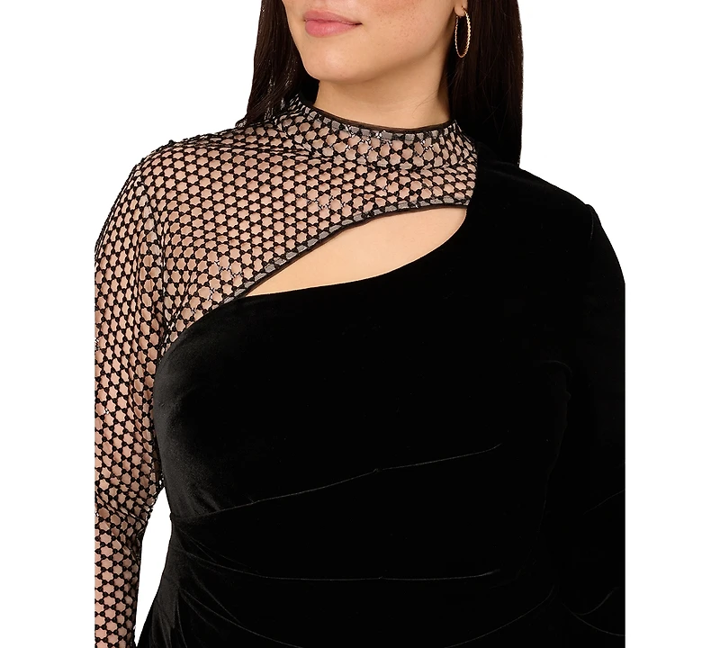 Adrianna Plus Mock Neck Mini Dress