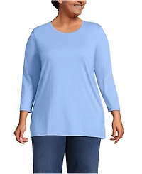 Lands' End Plus 3/4 Sleeve Cotton Supima Tunic