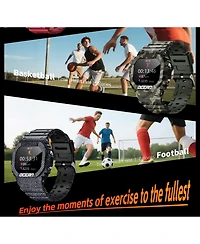 Ruxing smart Outdoor sports wristband 1.75-inch full touch screen Bluetooth call flashlight Sos compass -Red