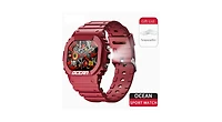 Ruxing smart Outdoor sports wristband 1.75-inch full touch screen Bluetooth call flashlight Sos compass -Red