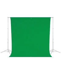 Westcott Photo Basics 9' x 10' Green Screen Cotton Background - Bundle With Flashpoint 10' Background Support System