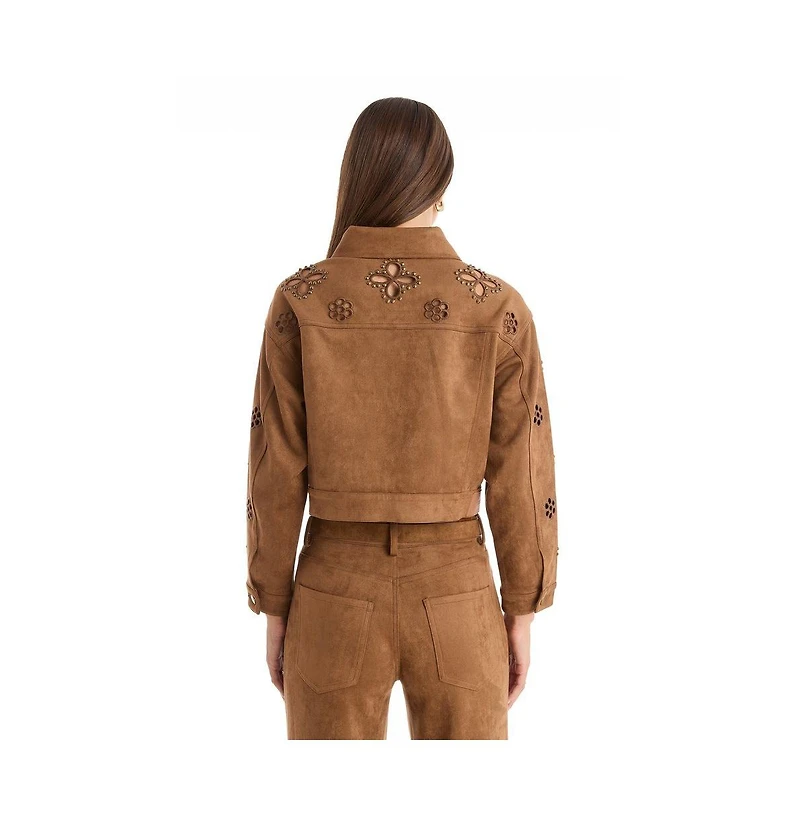 The Noli Shop Women's Kaia Suede Jacket - Cognac