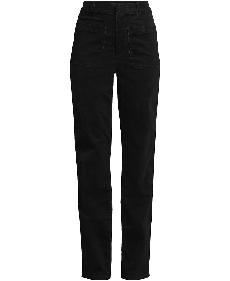 Lands' End Women's Corduroy High Rise Rail Straight Leg Pants
