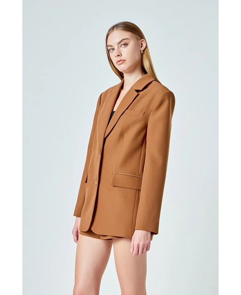 endless rose Women's Everyday Oversize 2 button Blazer