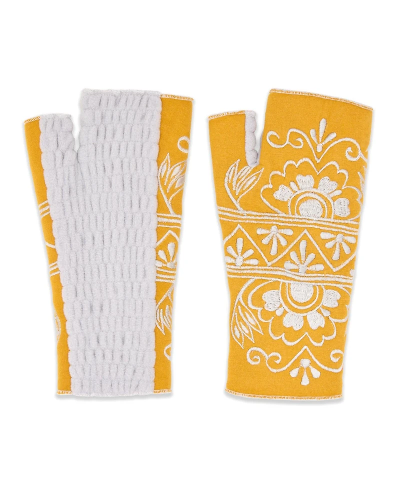 Feelgoodz Women s Artisan Crafted Fleece Lined Lawsone Fingerless Gloves