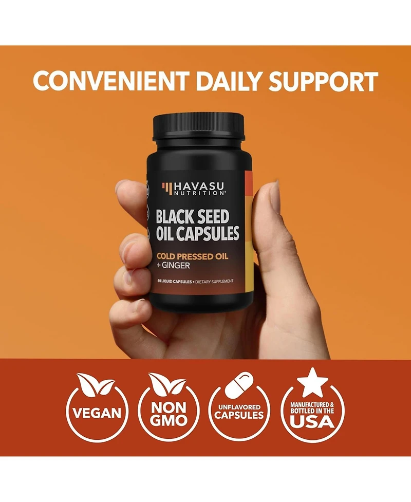 Havasu NutritionBlack Seed Oil + Ginger Liquid Capsules, 60ct