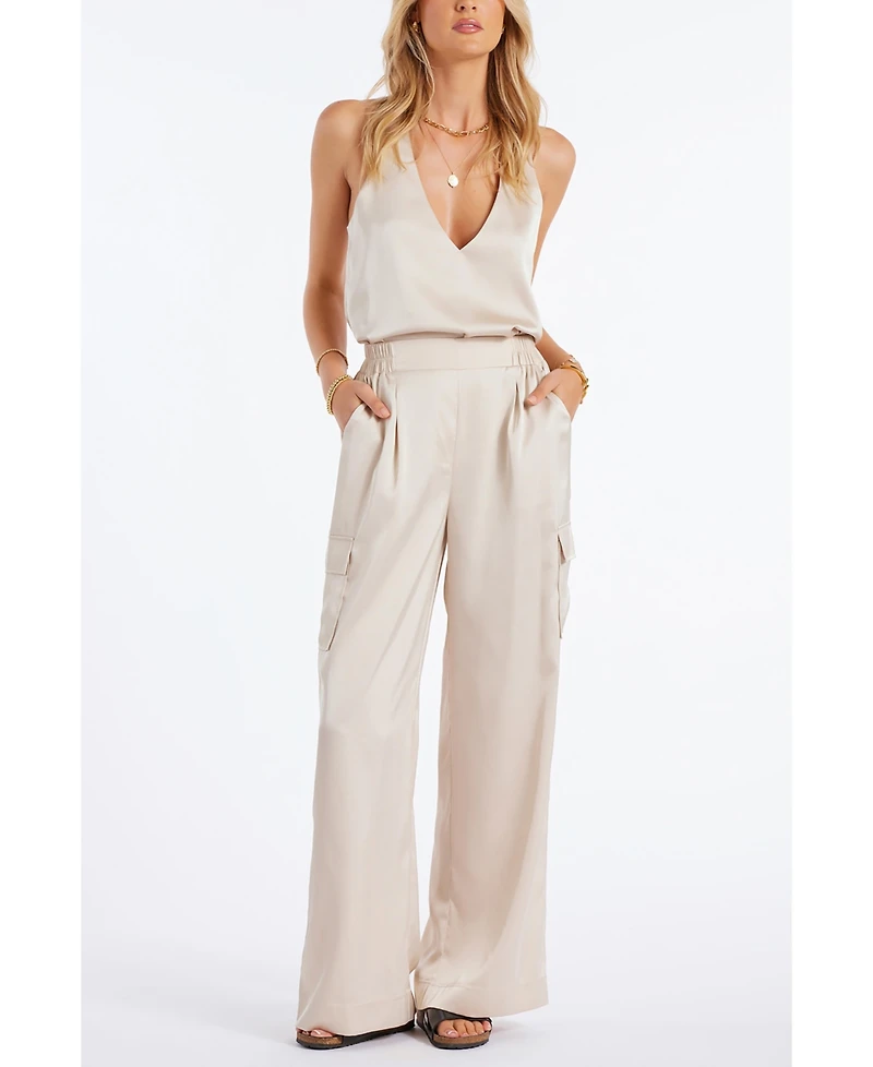 Bishop + Young Women's Pull-On Satin Cargo Pant