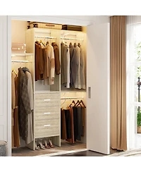 Aheaplus 4FT Small Closet Organizer with Fabric Drawers