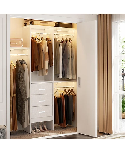 Aheaplus 4FT Small Closet Organizer with Fabric Drawers