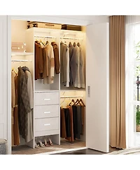 Aheaplus 4FT Small Closet Organizer with Fabric Drawers