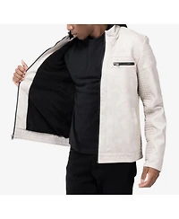 Xray Men's Pu Leather Jacket With Hood And Faux Shearling Lining