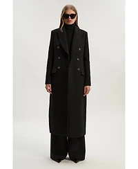 Karen Millen Women's Double Breasted Midi Coat