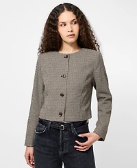 French Connection Women's Houndstooth Long Sleeve Jacket
