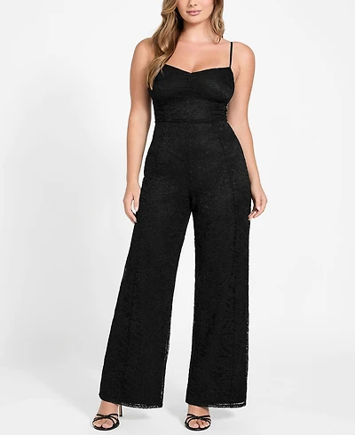 Guess Women's Chloe Sleeveless Lace Sweetheart Neck Jumpsuit