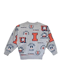 Gameday Couture Big Girls Gray Illinois Fighting Illini Always on Repeat Pullover Sweatshirt