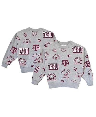 Gameday Couture Big Girls Gray Texas A&M Aggies Always on Repeat Pullover Sweatshirt