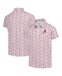 Garb Big Boys and Girls Crimson Alabama Tide Tom Allover Print Performance Polo Shirt