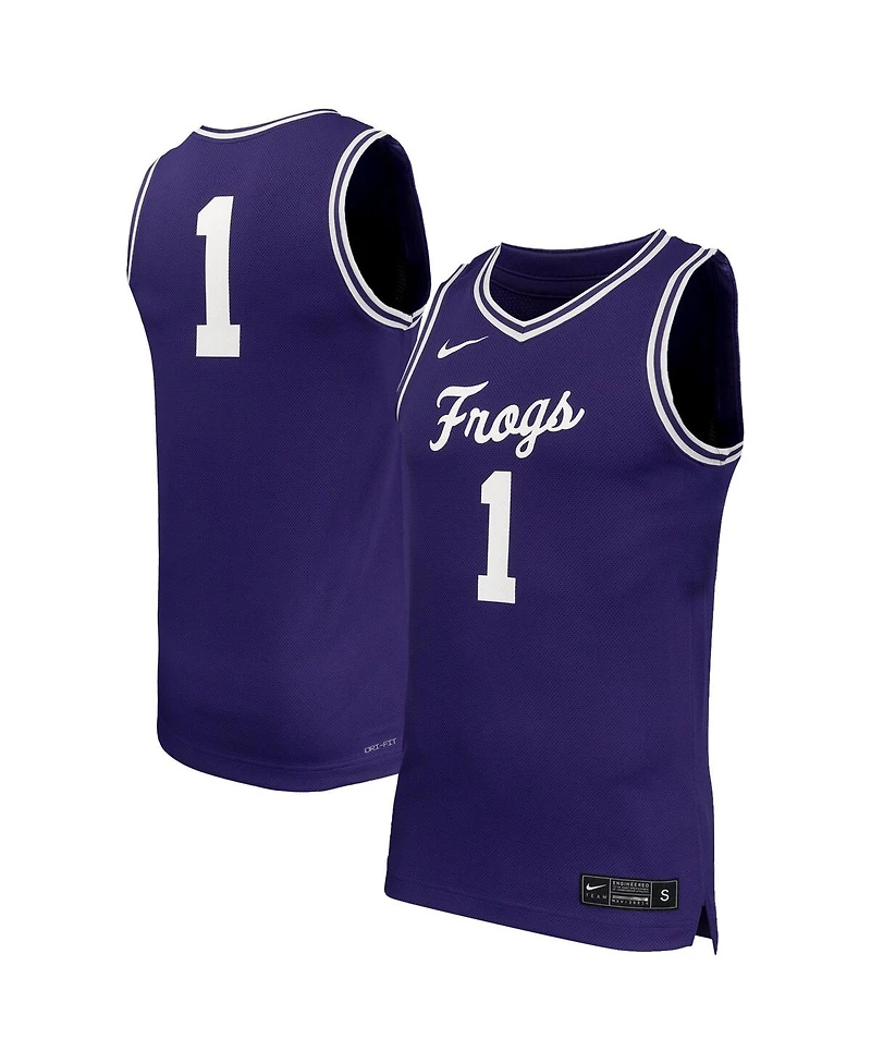Nike Men's 1 Purple Tcu Horned Frogs Replica Basketball Jersey